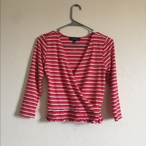 - Red and white top
